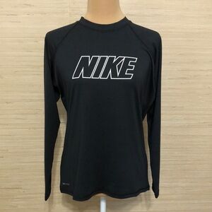Nike Dri-Fit Black Long Sleeve Rashguard Swim Top Large